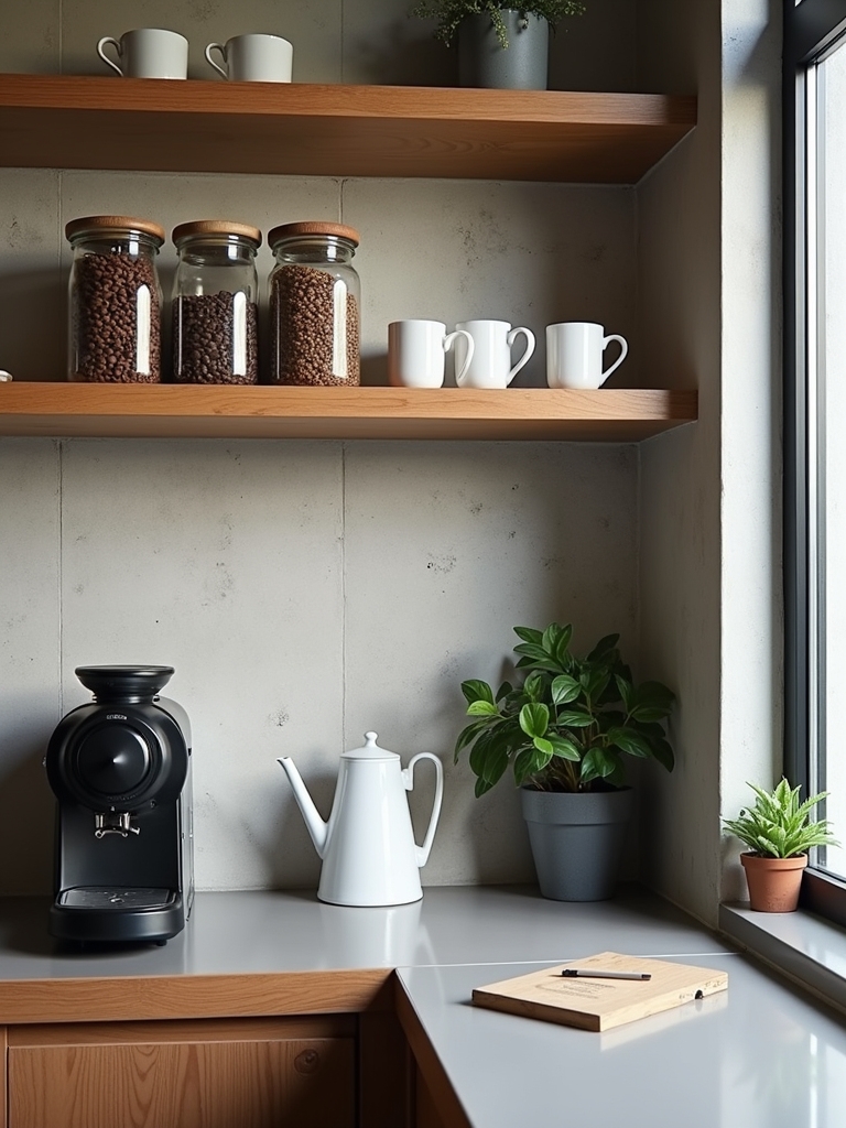 cozy minimalist coffee display