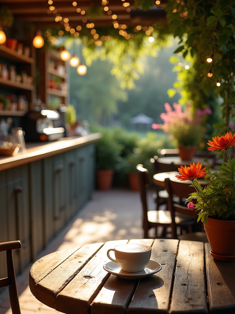 cozy outdoor coffee retreat