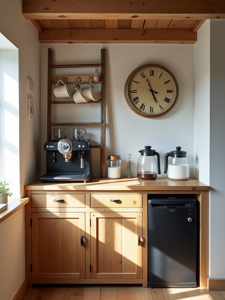 cozy rustic farmhouse coffee bar