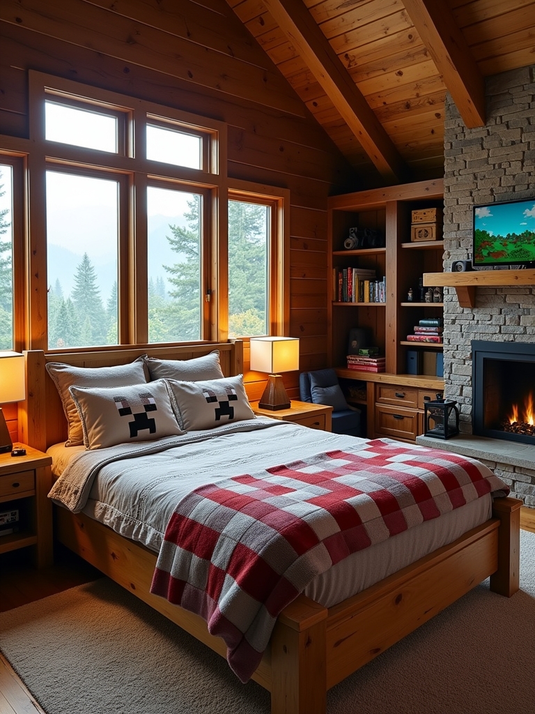 cozy rustic mountain bed