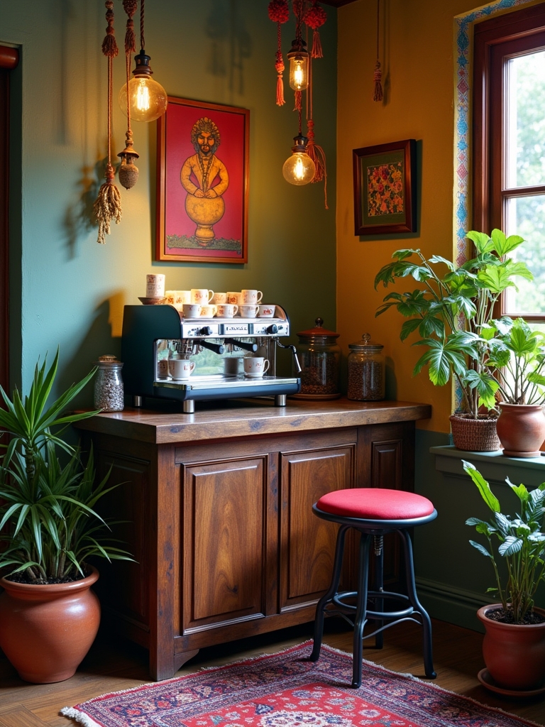 creative bohemian coffee bar