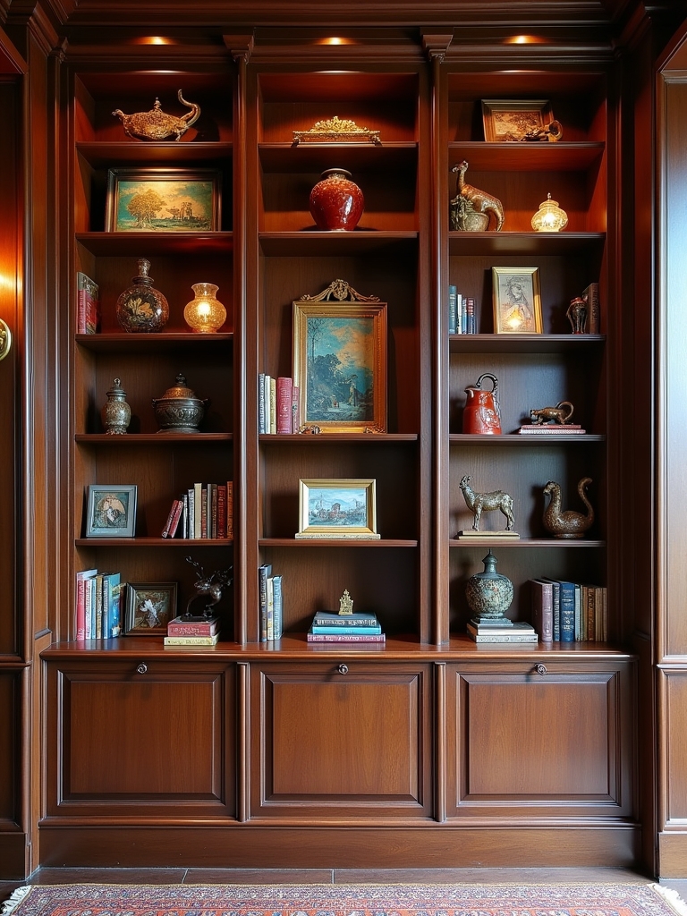curated artistic collection displays