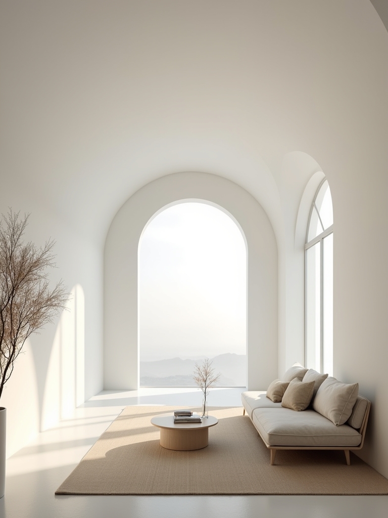 curved ceiling enhances spaciousness