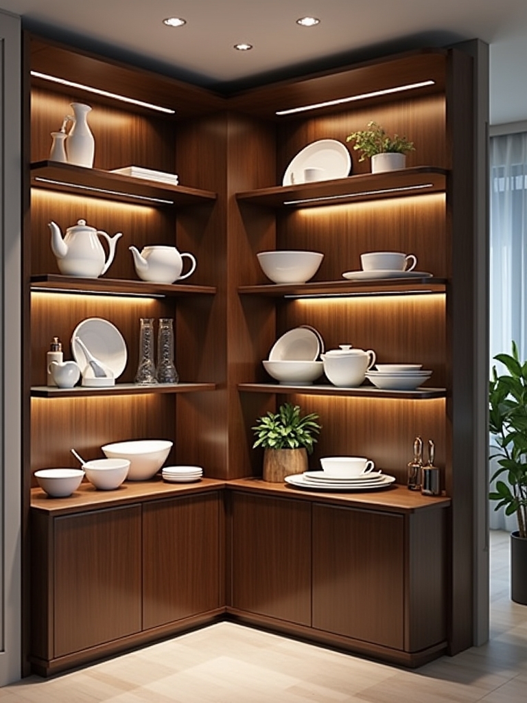 custom corner crockery solution