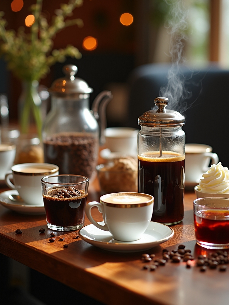 diverse coffee options selection