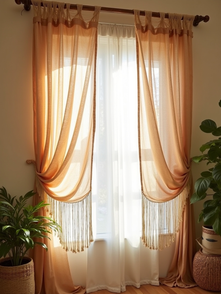 diy boho curtain crafting