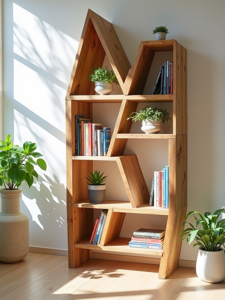 diy geometric bookshelf project