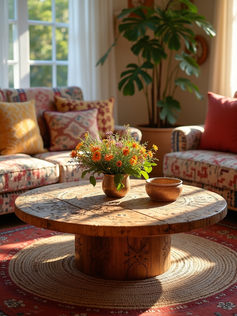 eclectic artisan coffee tables