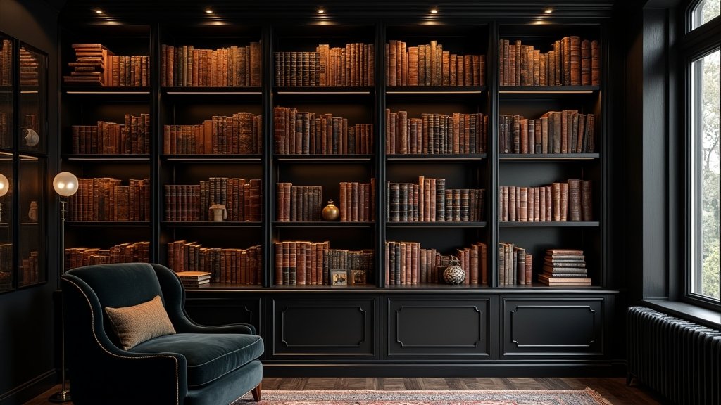 elegant black bookshelf designs