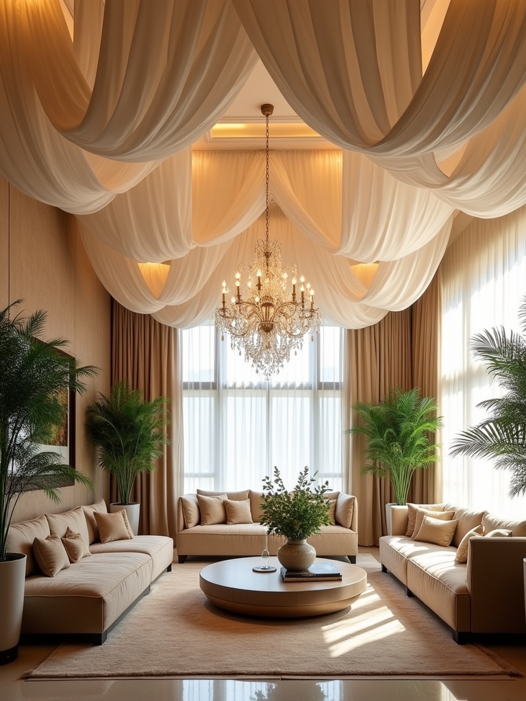 elegant fabric draped ceilings