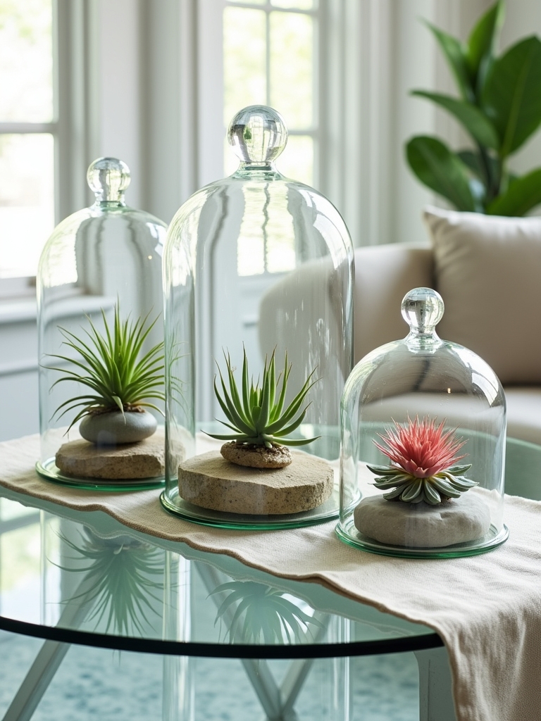 elegant glass dome centerpieces