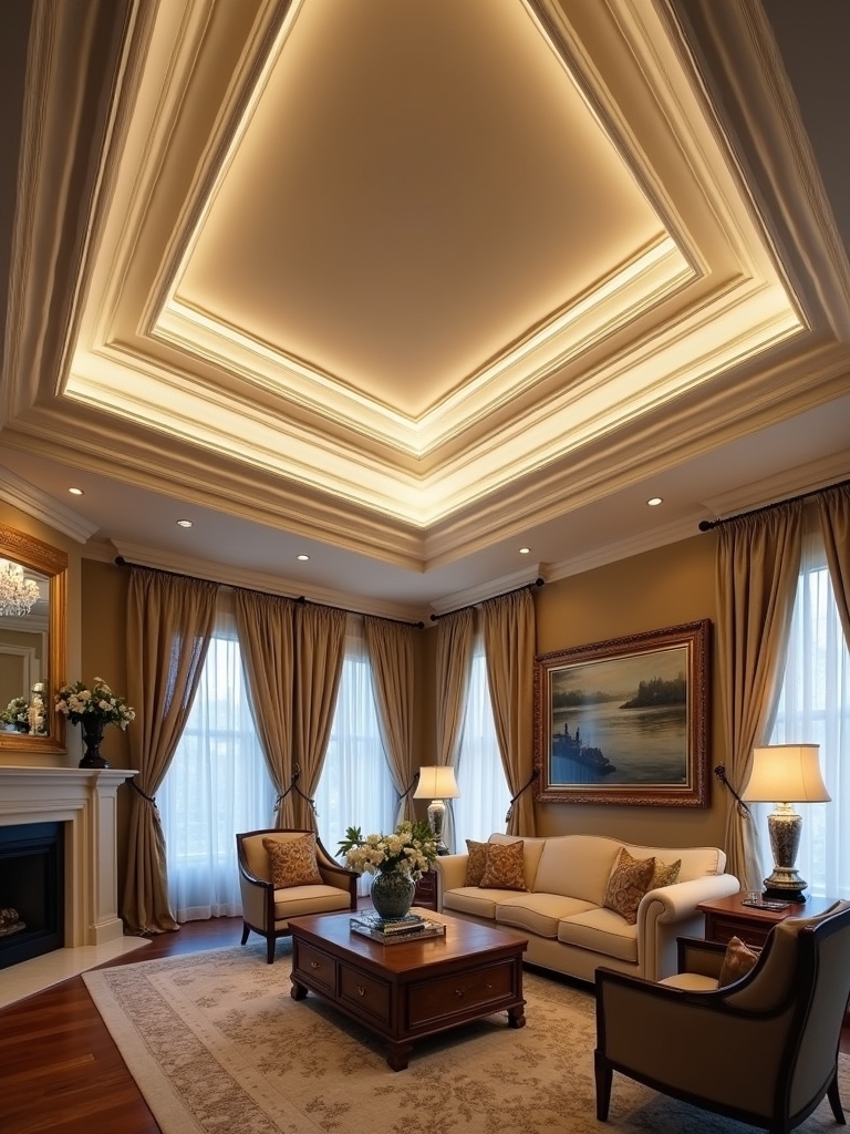 elegant layered ceiling design