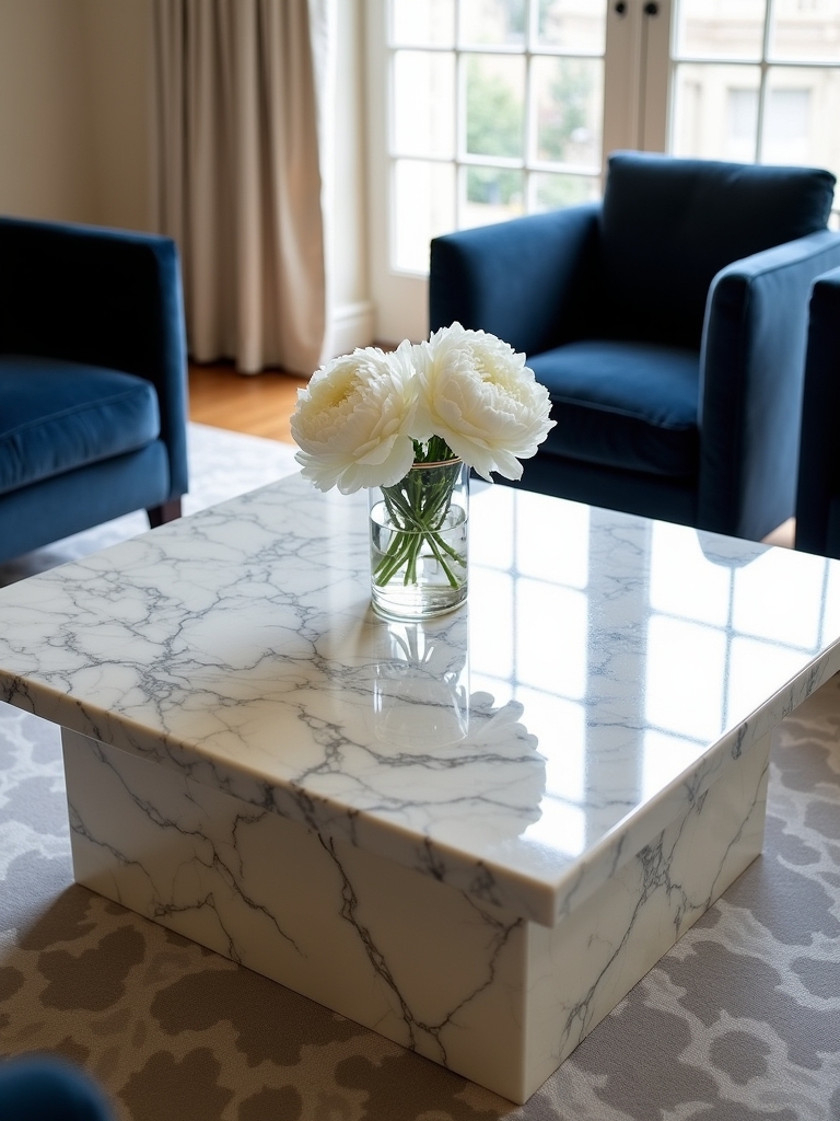elegant marble coffee table