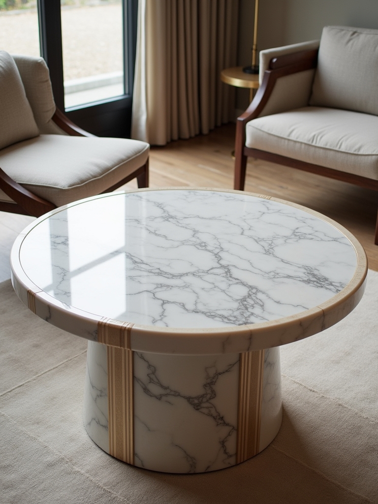 elegant marble wood inlay