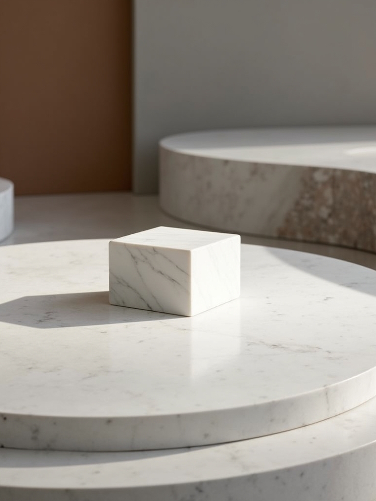 elegant minimalist marble tables