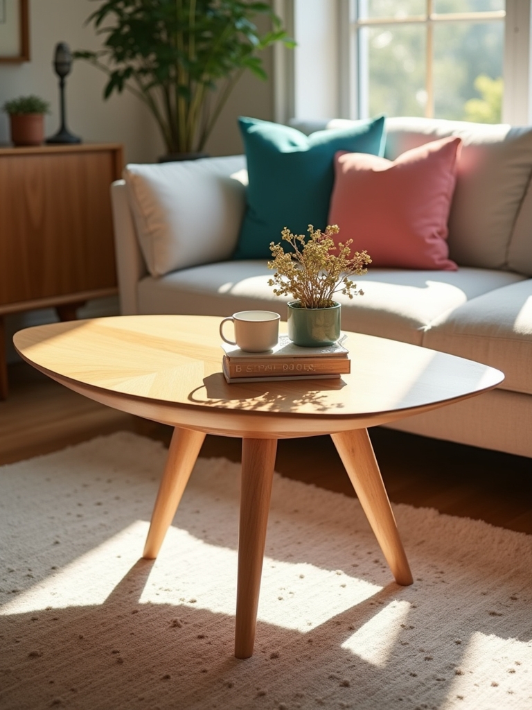 elegant minimalist wood table