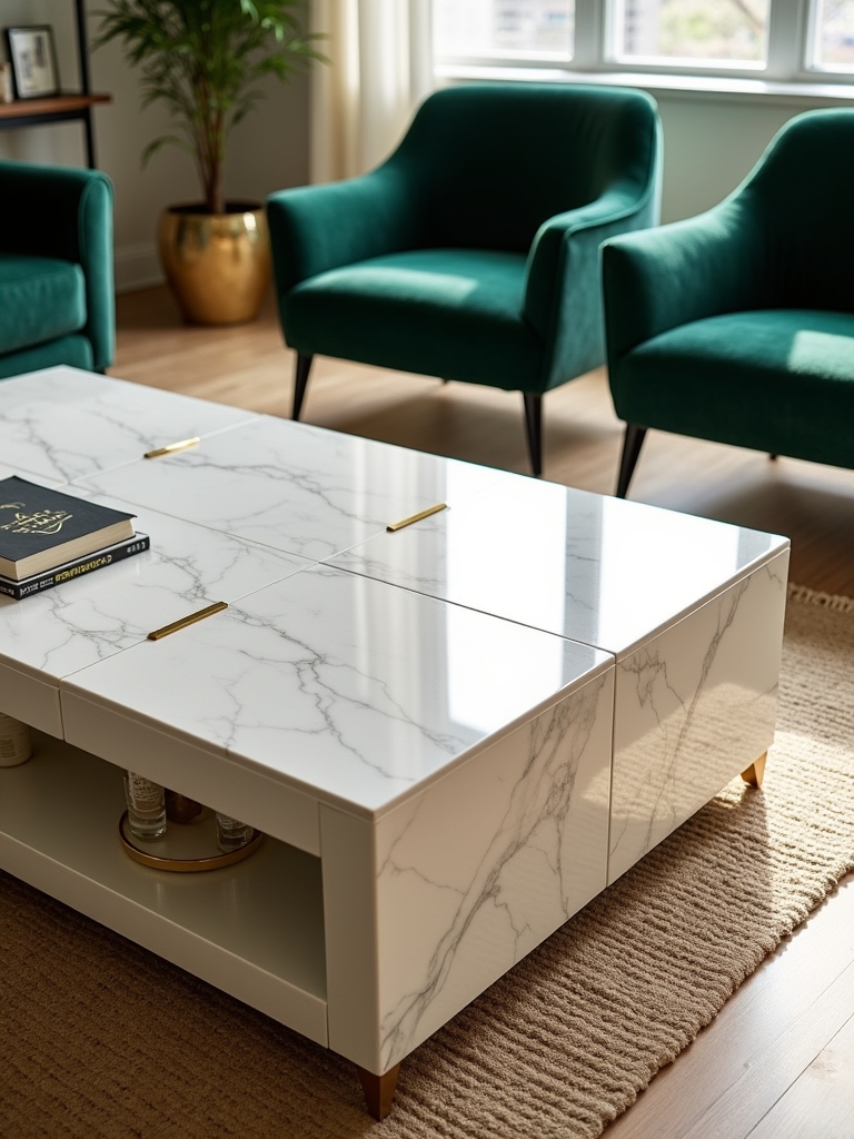 elegant storage marble tables