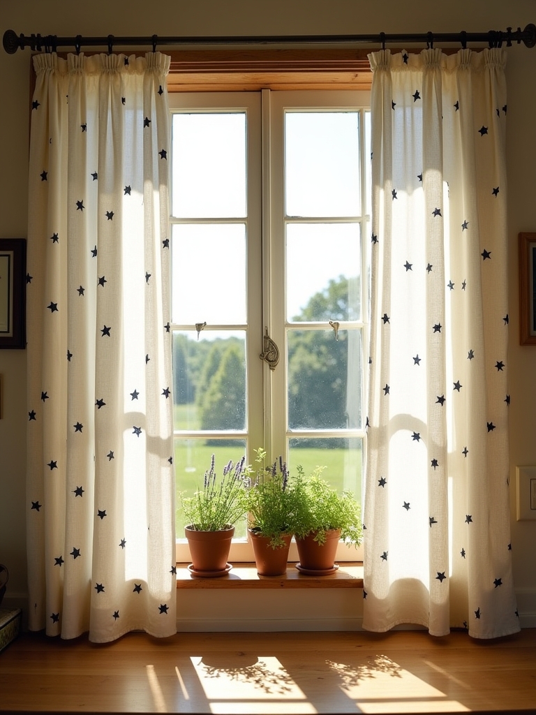 farmhouse star print curtains