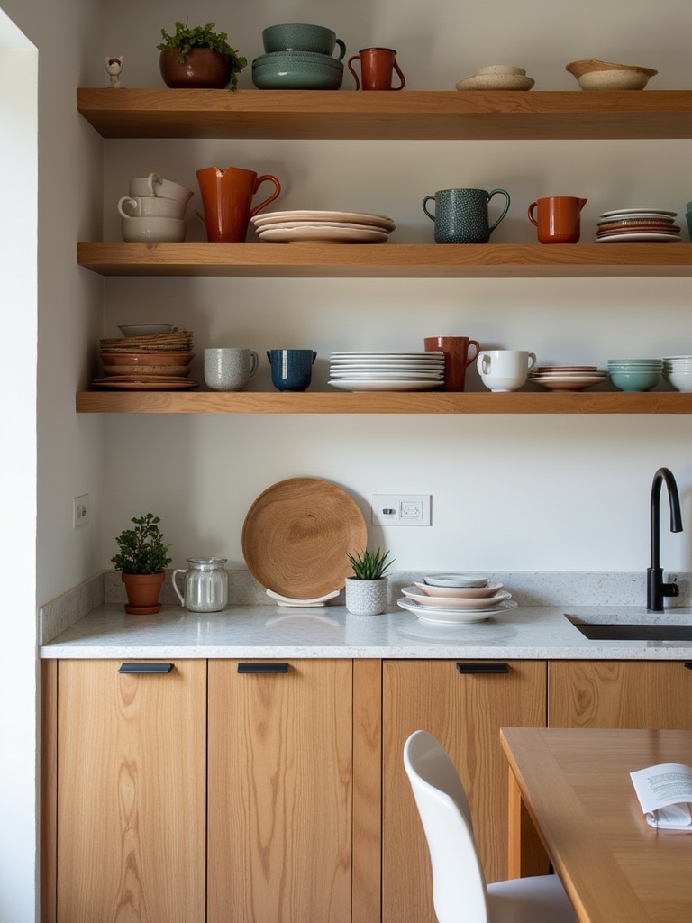 floating shelves with decor