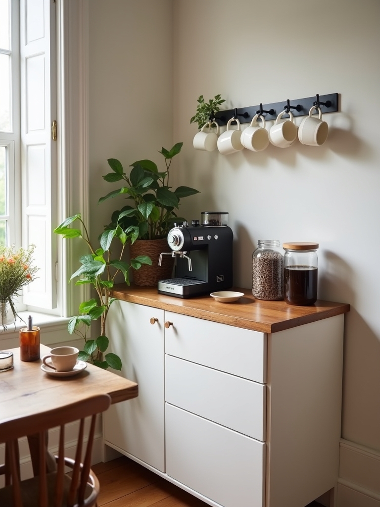foldable coffee bar setup