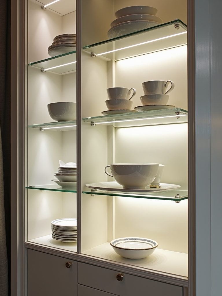 glass accents enhance functionality