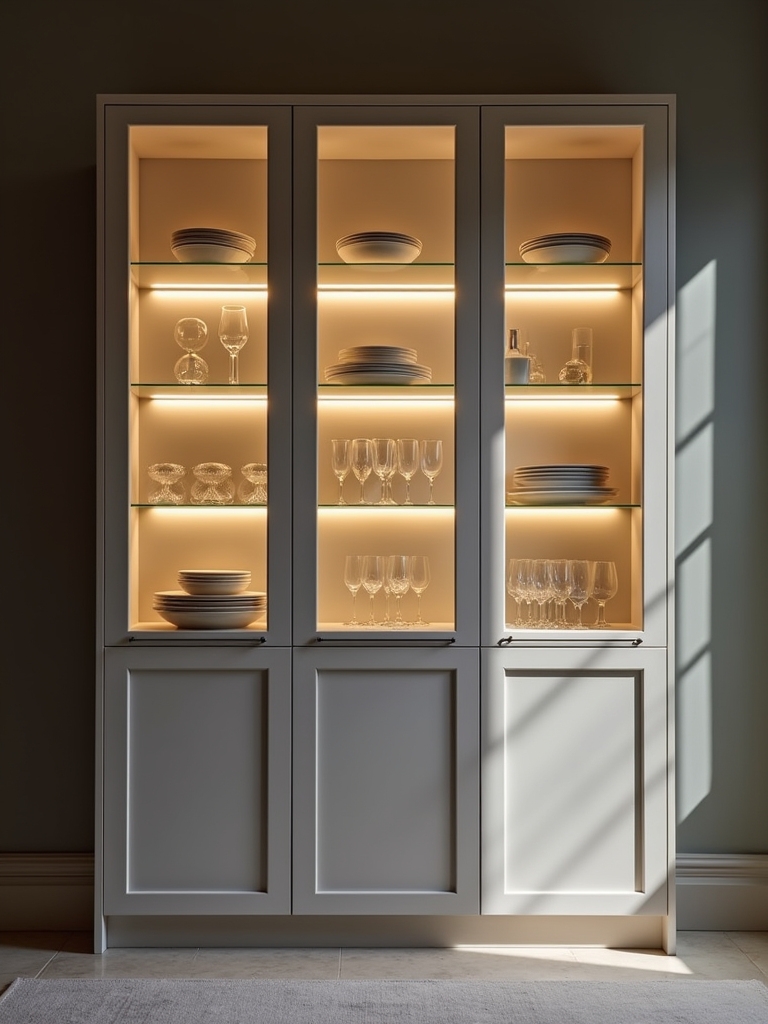 illuminated crockery collection display