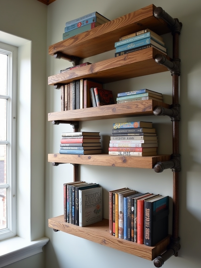 industrial pipe bookshelf ideas