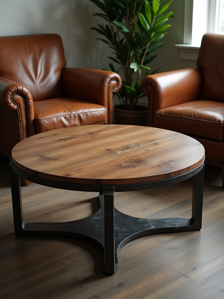 industrial round coffee tables