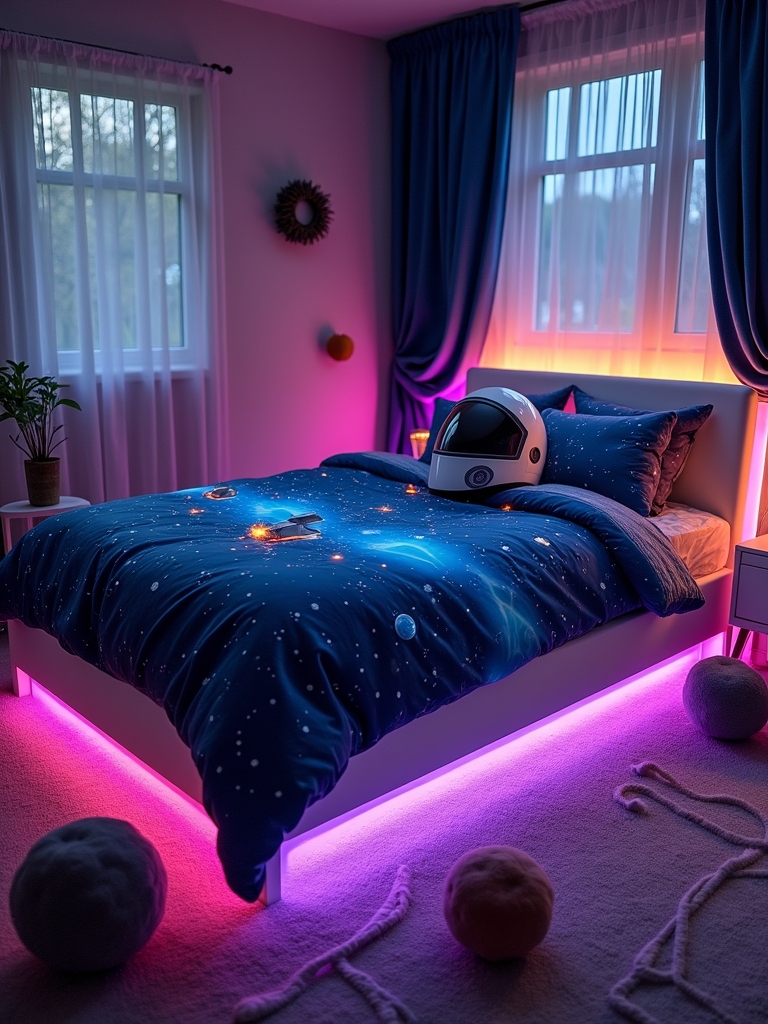intergalactic themed bedroom decor