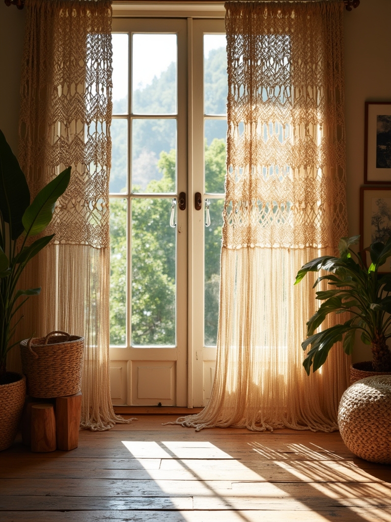 intricate macram curtain designs
