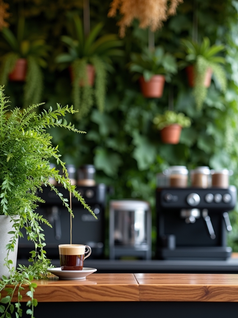 lush plants enhance coffee experience