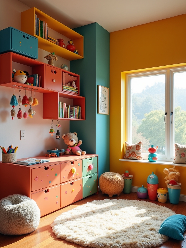 maximize playroom vertical storage