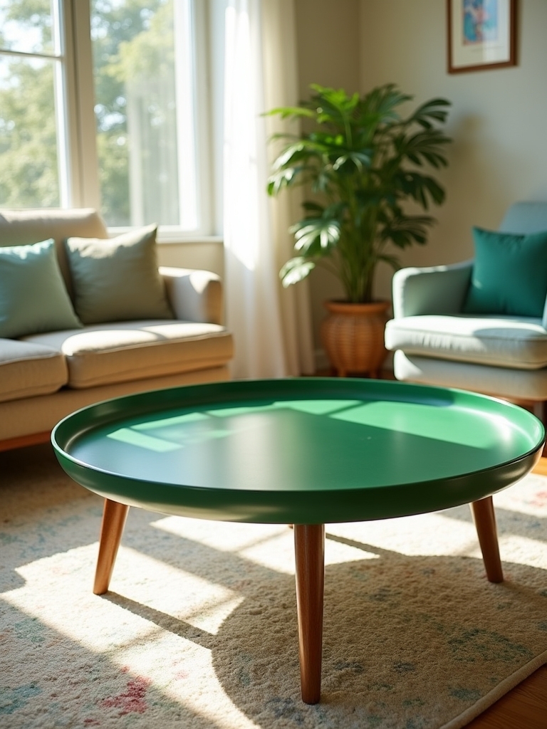 mid century green coffee table