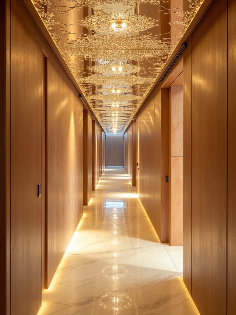 mirrored ceilings enhance brightness