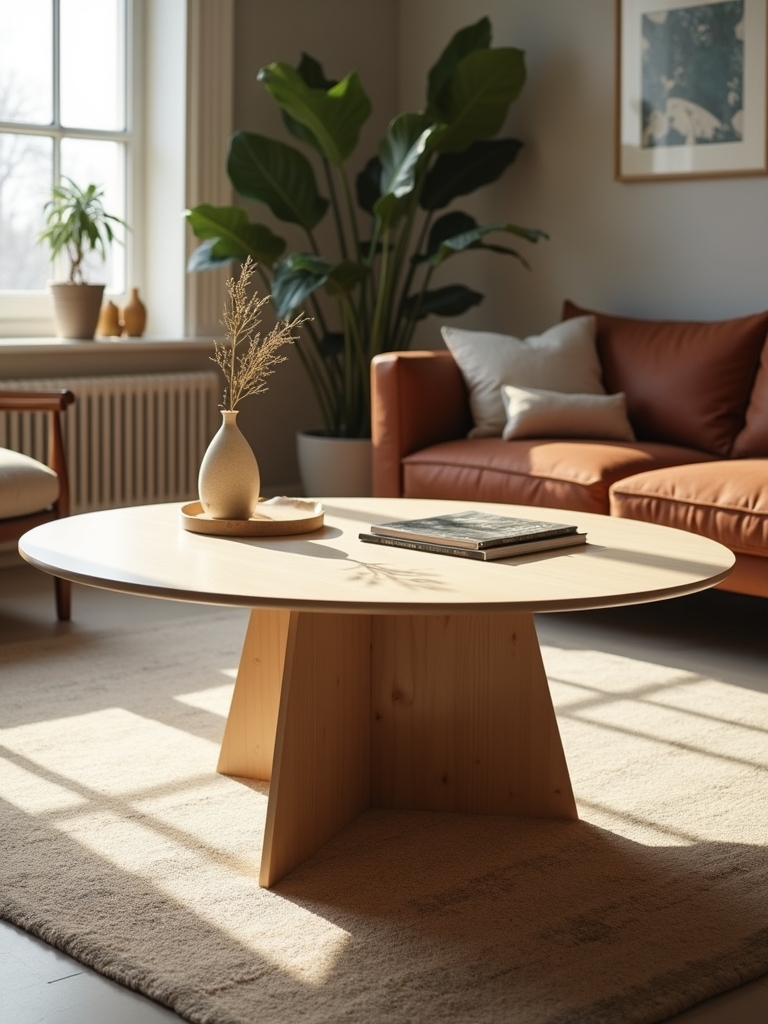 modern birch geometric table