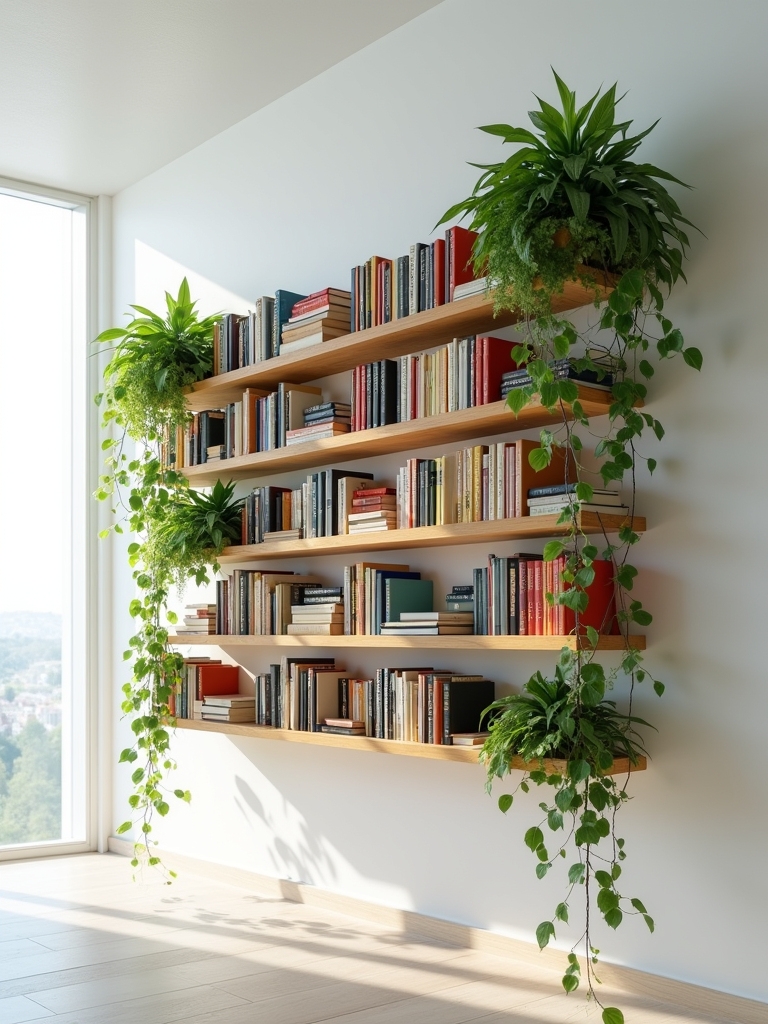 modern floating bookshelf design
