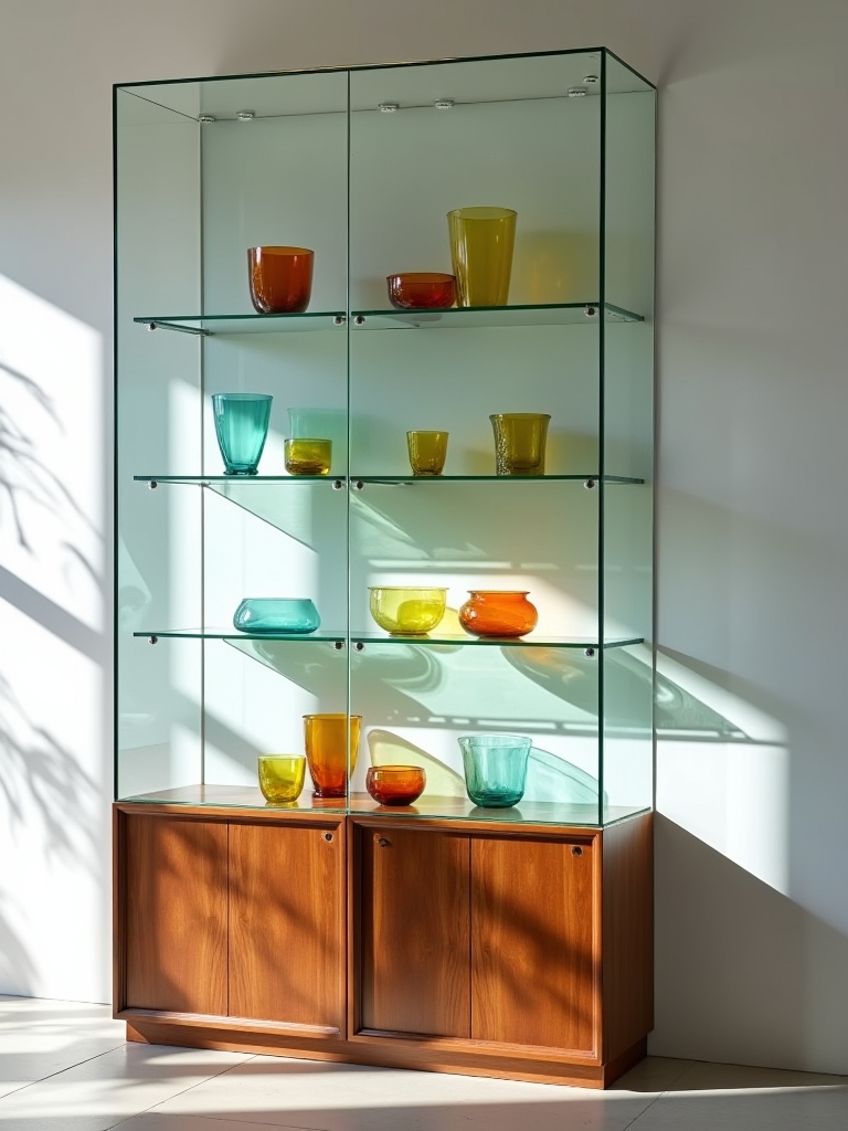 modern geometric display cabinet