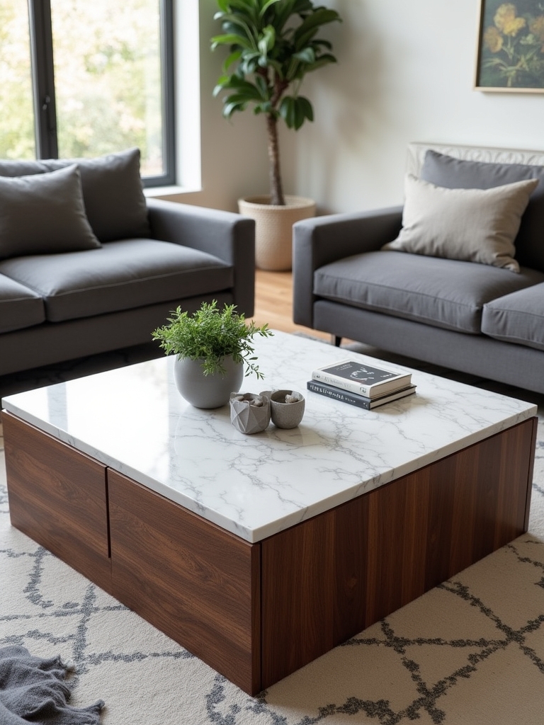 modern two tone coffee table