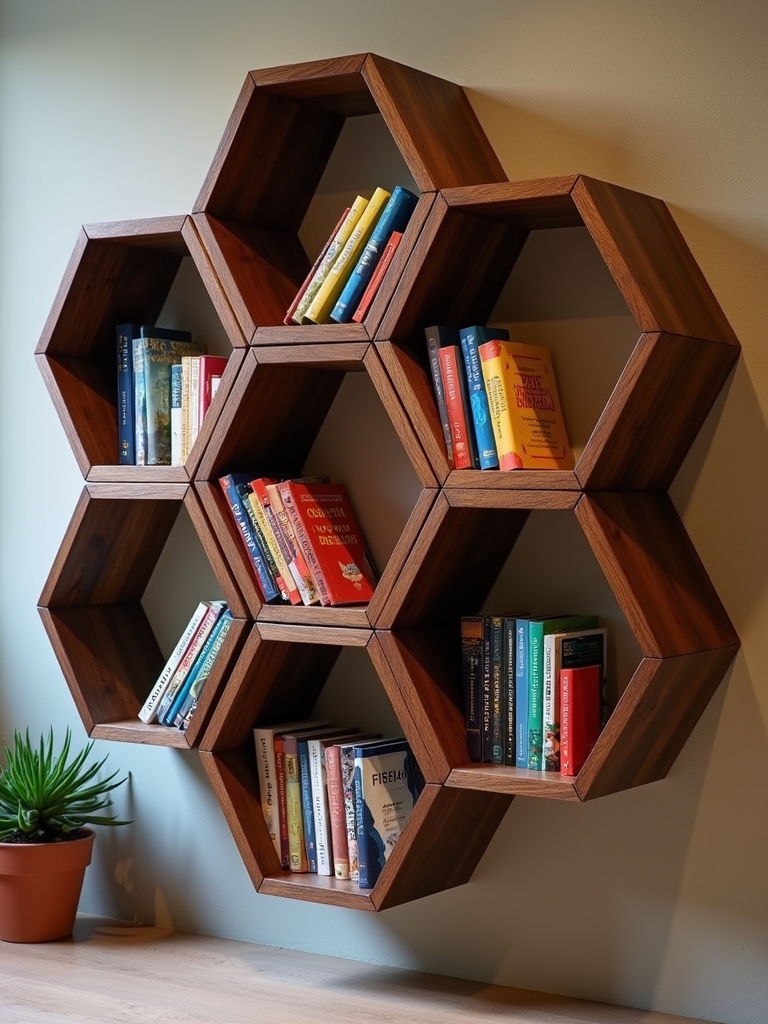 modular hexagon shelf design