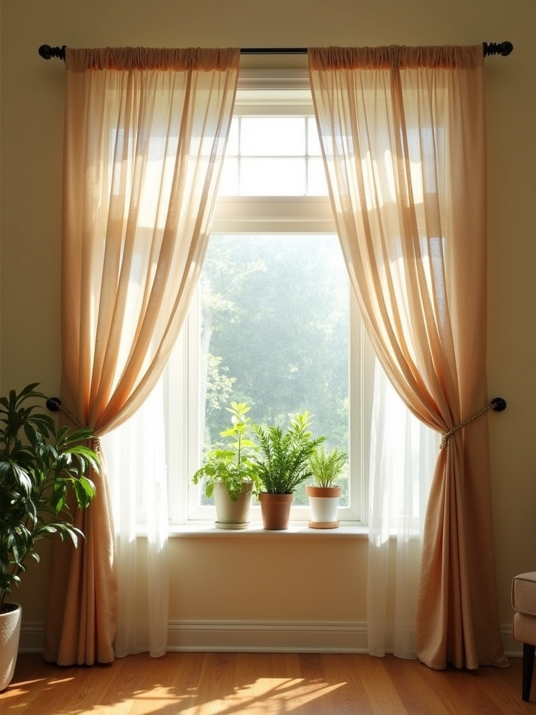 nature inspired bay window curtains