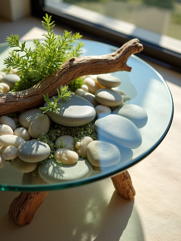 nature inspired coffee table decor