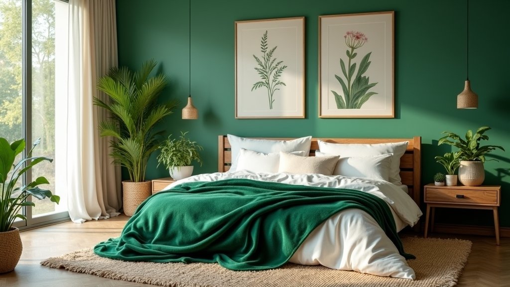 nature inspired green bedrooms