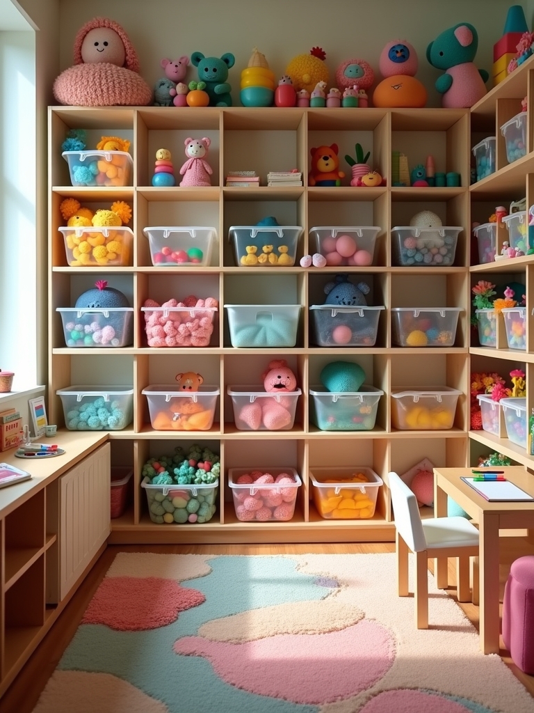 organize playroom supplies efficiently
