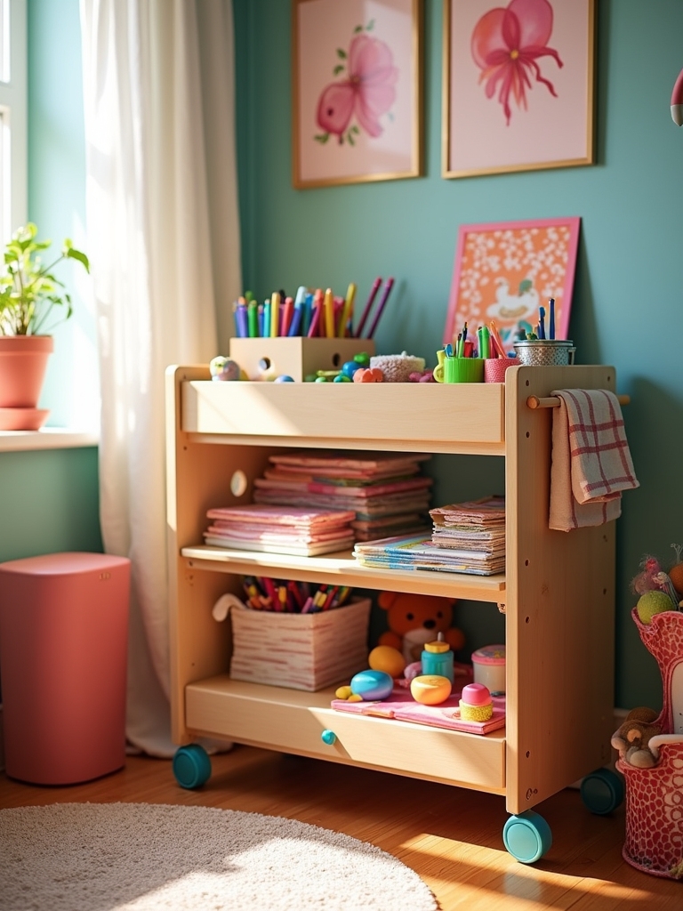 organized craft station setup