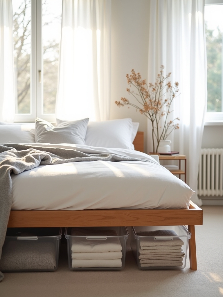 organized serene bedroom storage