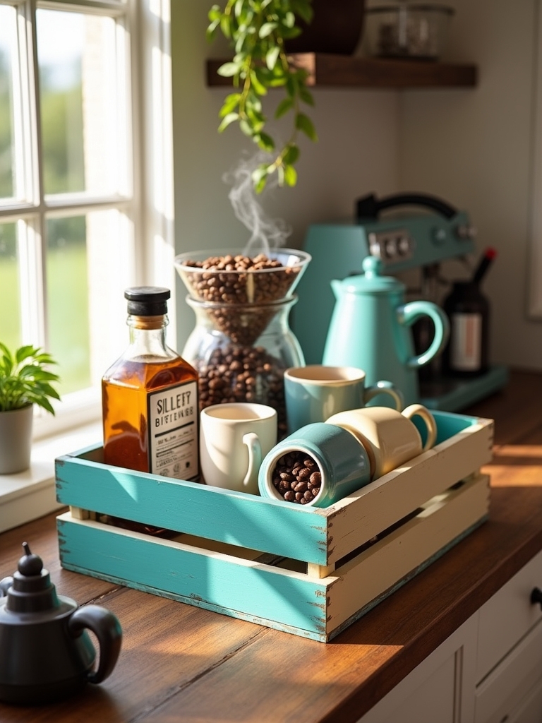 painted wooden crate organizer