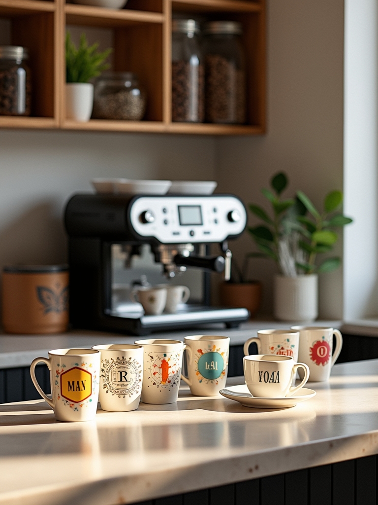 personalized coffee mug display