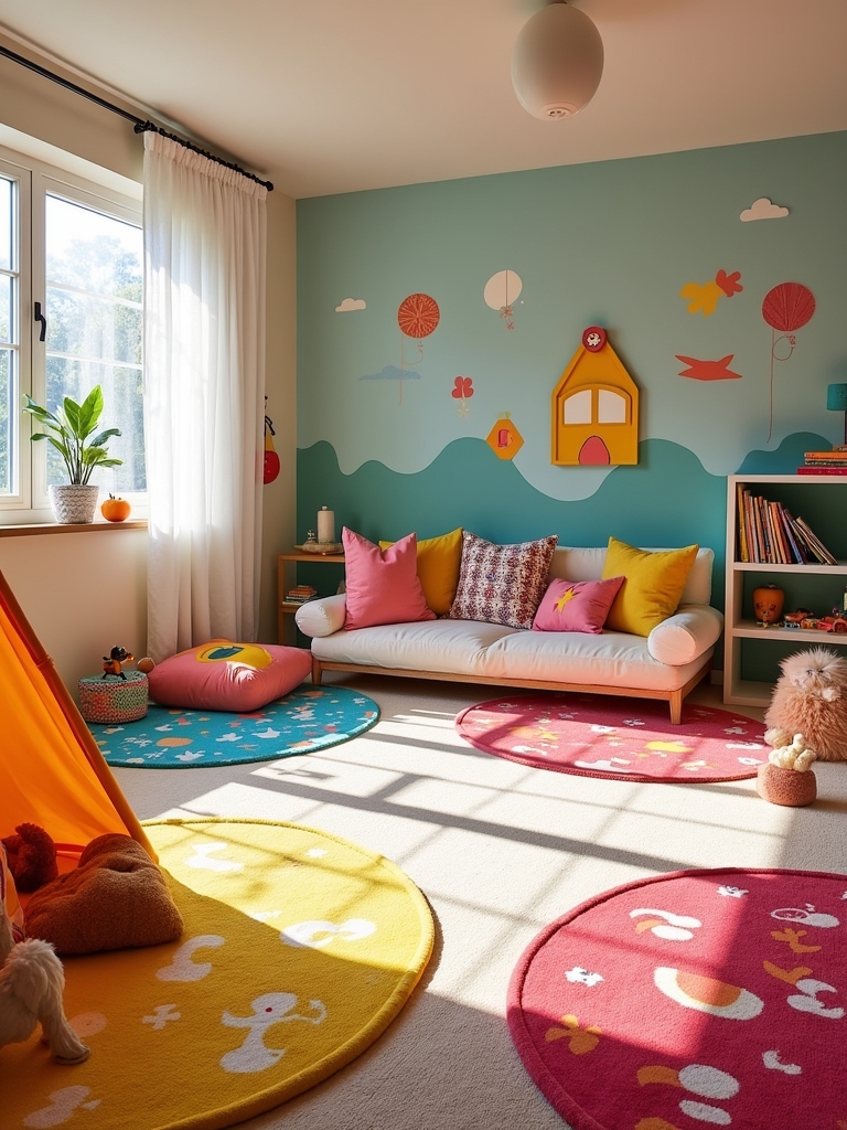playful colorful textured rugs