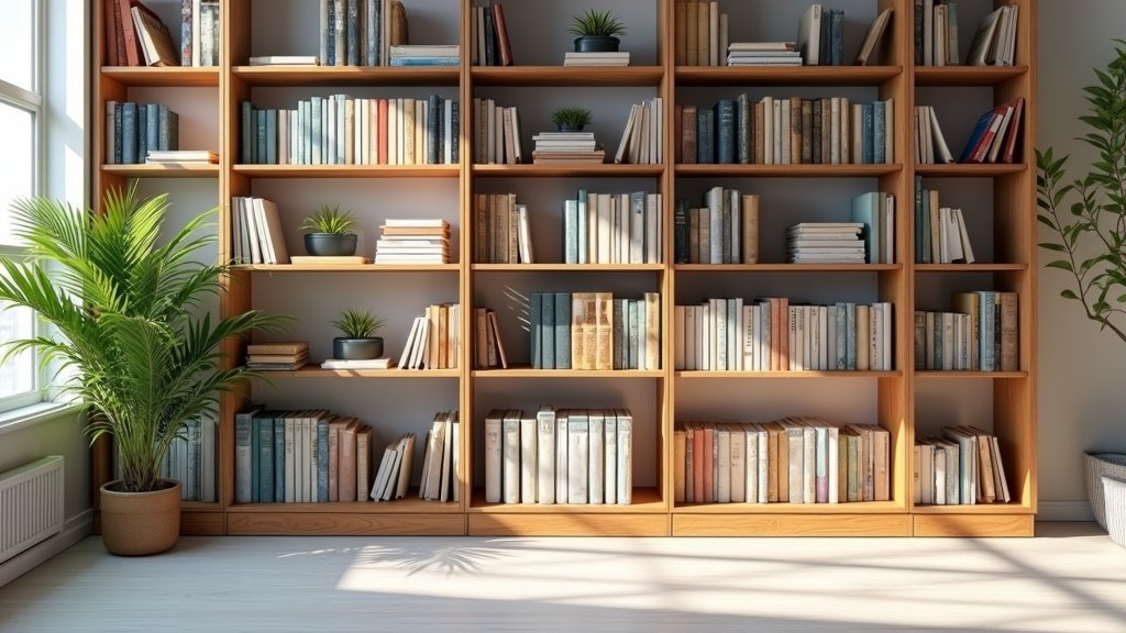 productive office bookshelf ideas