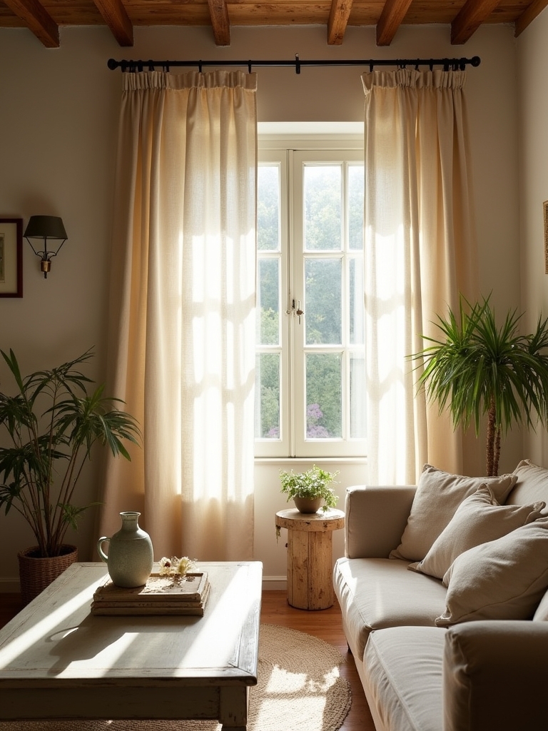 rustic linen drapes charm